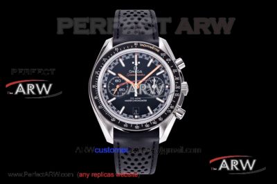 Perfect Replica Omega Speedmaster Stainless Steel Case Black Strap Watch